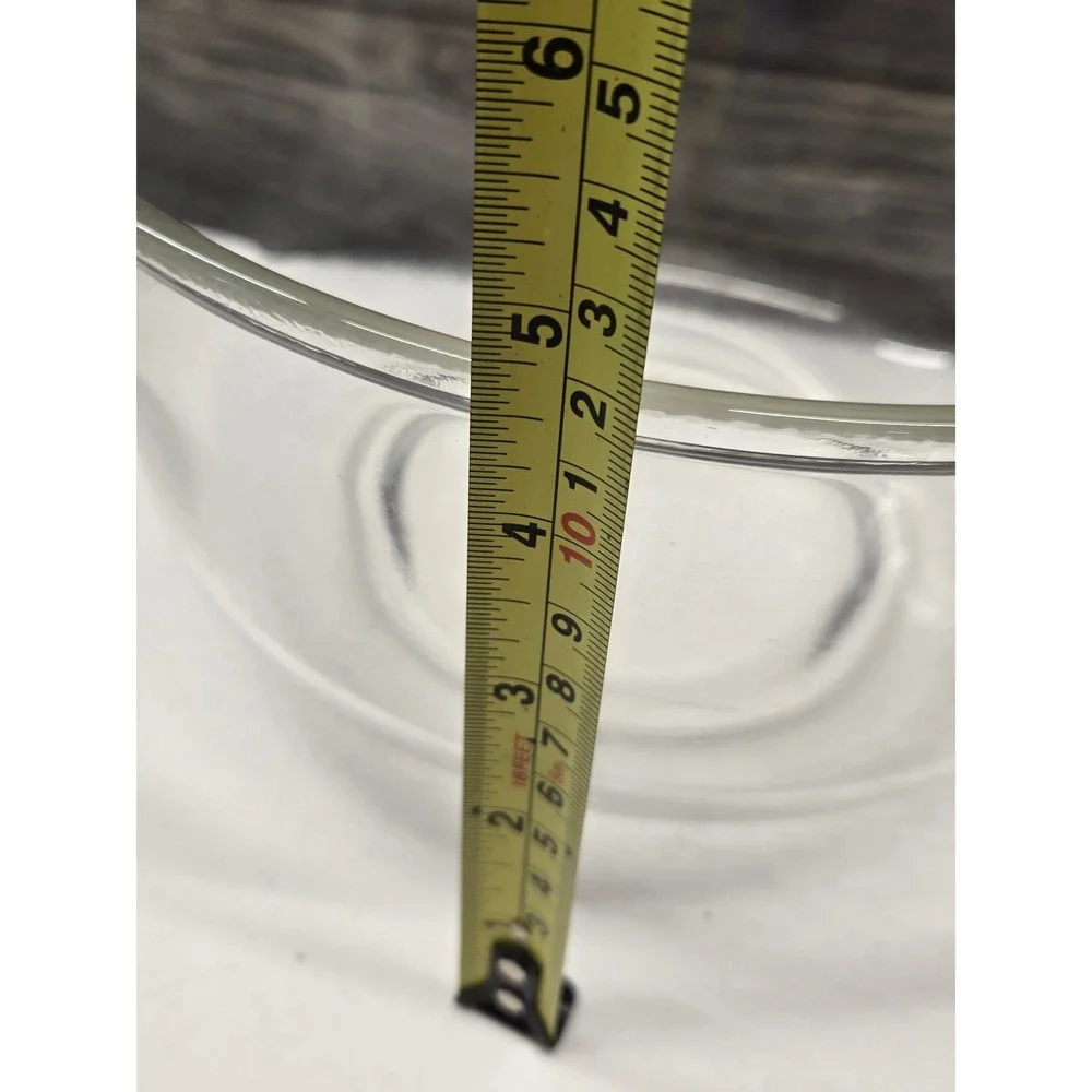 Clear Glass Mixing Bowl with Side Tab Handles Round Textured Bottom 9.5 Inch